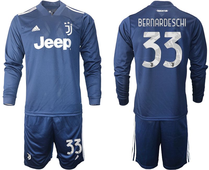 Men 2020-2021 club Juventus away long sleeves #33 blue Soccer Jerseys->juventus jersey->Soccer Club Jersey